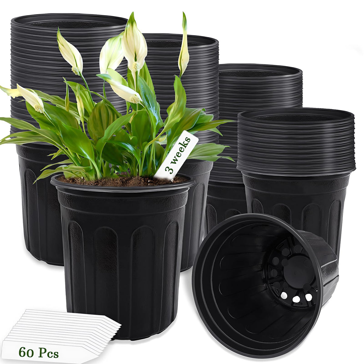 Qyyiguf 1-gallon nursery pot with drainage holes for healthy root air flow.