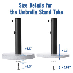 QZER PVC sleeve 50 mm adapts to larger poles for a snug fit.