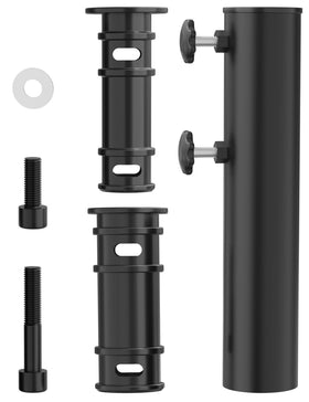 QZER umbrella base stake holder in stainless steel for durable patio use.
