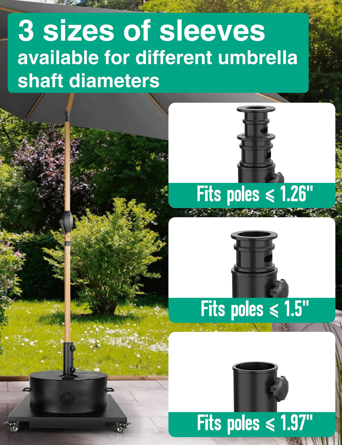 QZER windproof stand component securing the umbrella against wind.