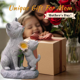 QZFFZQ solar cat flower light highlighting the bloom element after sunset