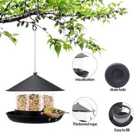 QZLOHOM Wild Bird Feeder offers multiple suspension options for flexible placement.