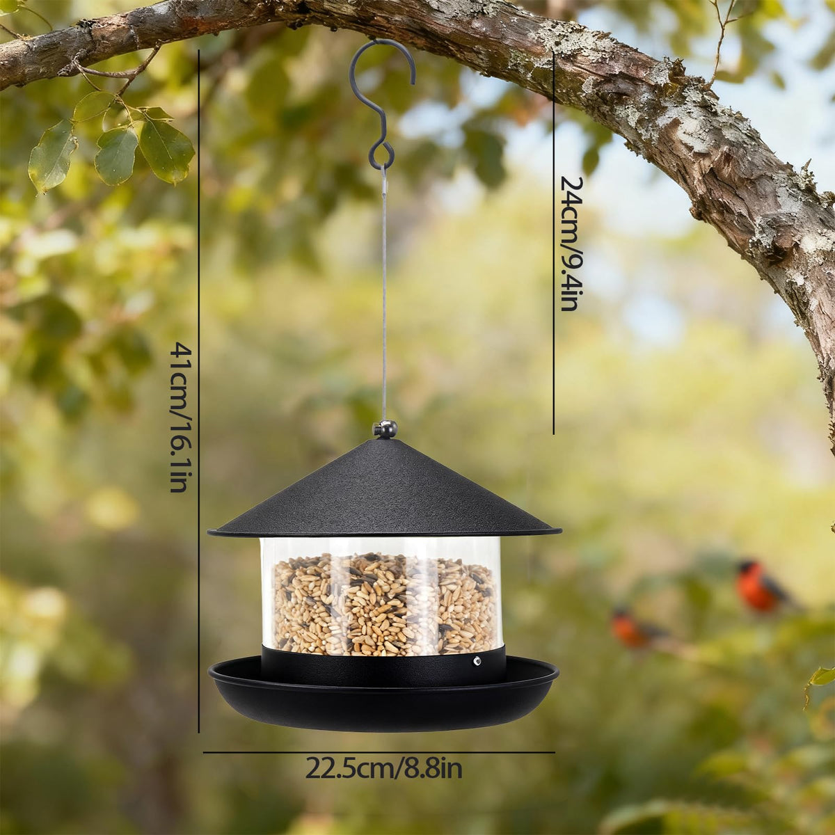 QZLOHOM Wild Bird Feeder's top-fill design makes refilling quick.
