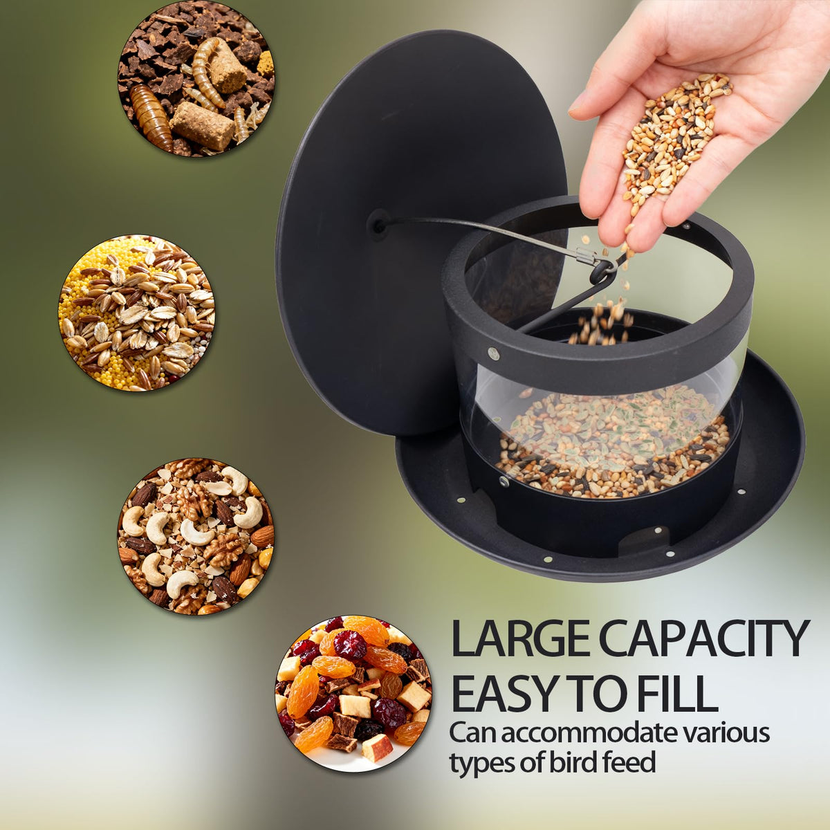 QZLOHOM Wild Bird Feeder features a weather-resistant finish to endure outdoors.