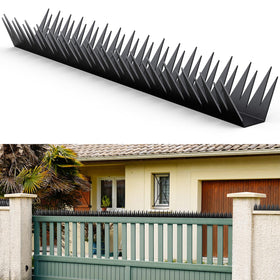 QZXRKEJI anti-climb spikes front view; sturdy metal deterrent for fences.