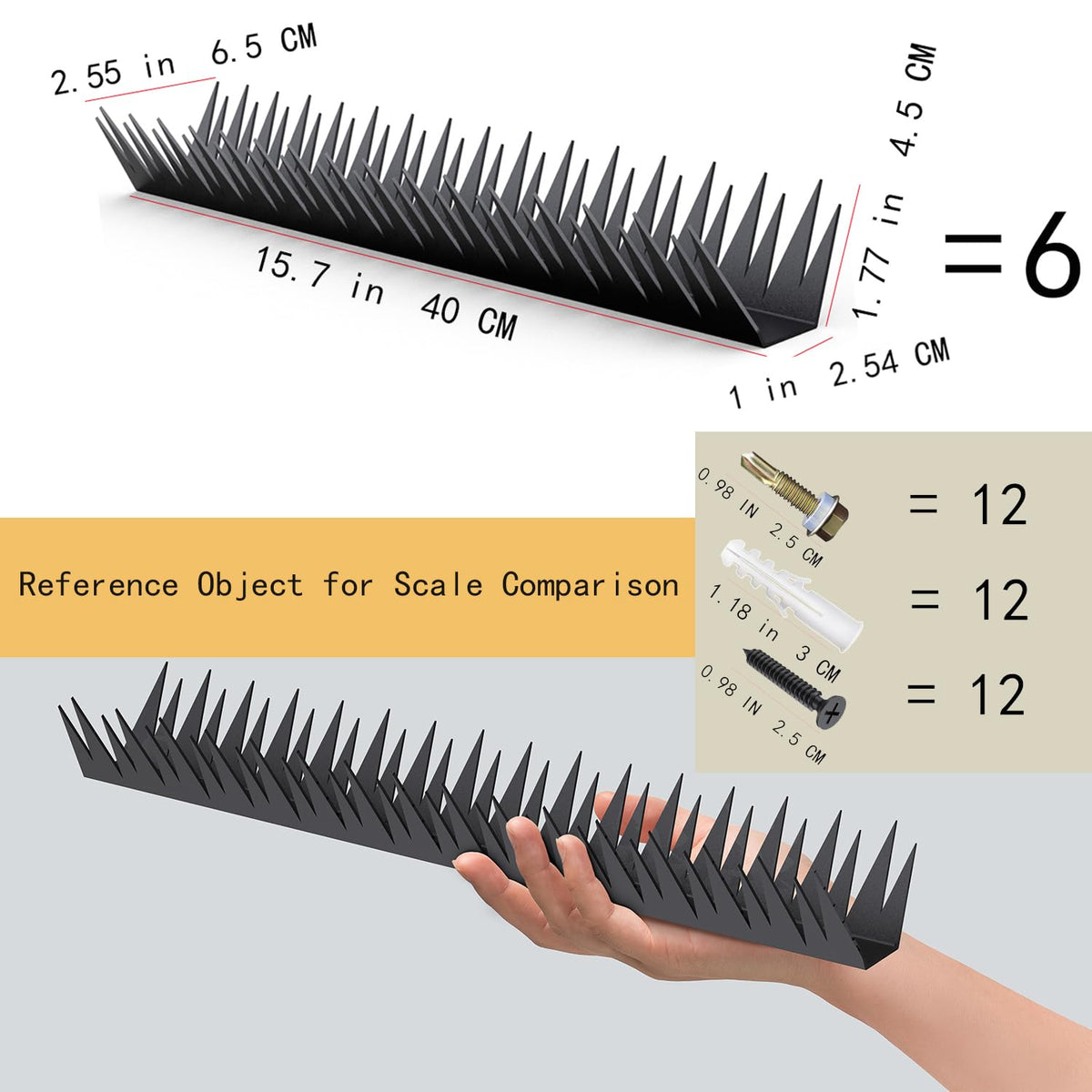 QZXRKEJI spikes mounted on fence; effective intruder deterrent for outdoors.