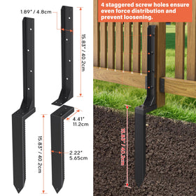 QZXRKEJI Ground spike for fence posts provides deep, stable anchoring in soil.