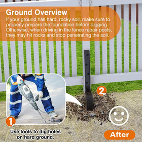 QZXRKEJI Heavy-duty steel anchor secures fence posts against wind and wobble.