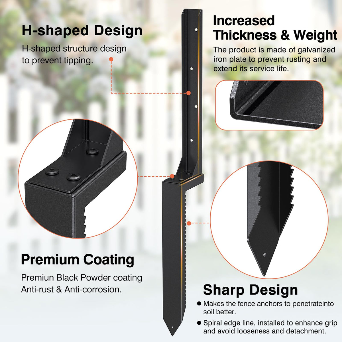 QZXRKEJI Tilted-post stabilization keeps wooden fences straight during gusts.