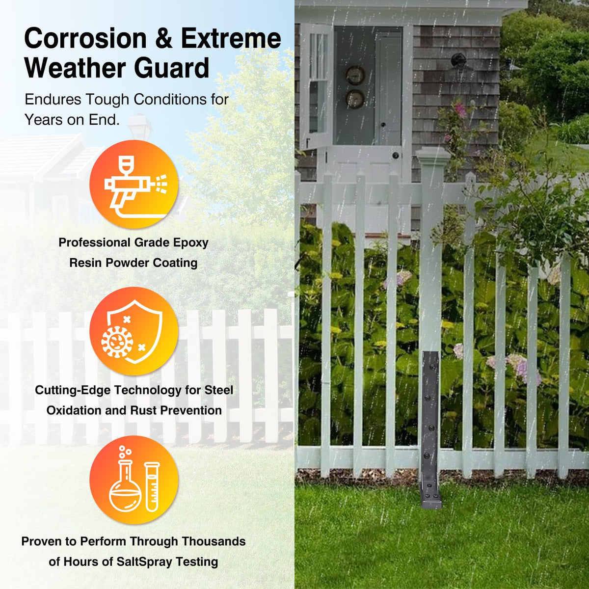 QZXRKEJI Versatile fence-support kit fits gates, posts, and garden structures.