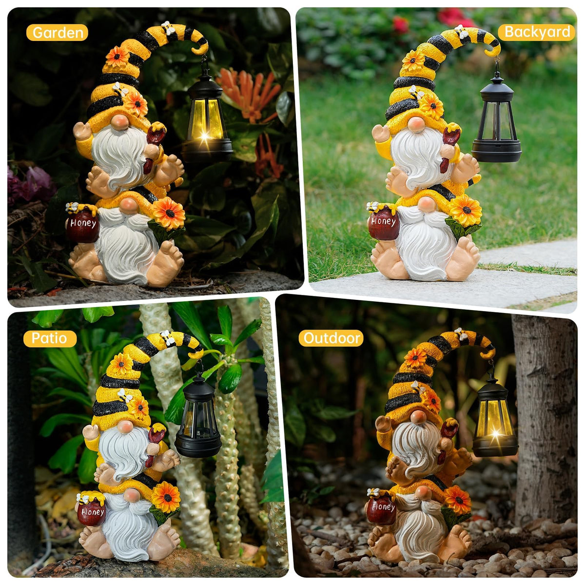 QZZP weatherproof resin gnomes endure sun and rain with vibrant, lasting color.
