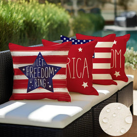RABUSOFA close-up of flag pattern on a pillow cover for bold decor.