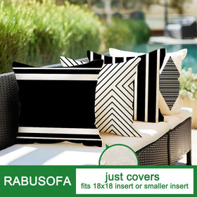 Set of four RABUSOFA outdoor pillow covers for coordinated furniture