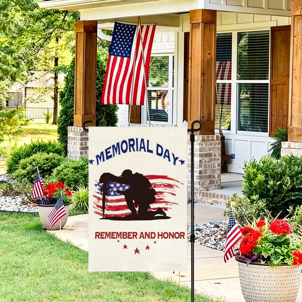 RABUSOFA front door yard flag decor for welcoming patriotic ambiance.