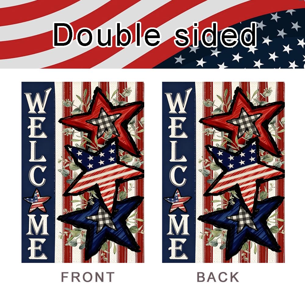 RABUSOFA independence day flag for porch or yard display