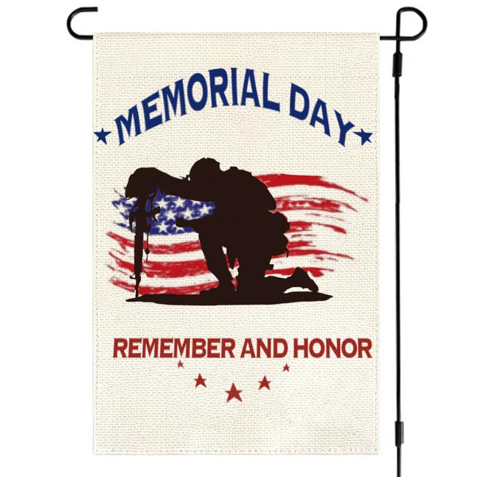 RABUSOFA memorial day flag 12x18, double-sided, suitable for outdoor lawn display.