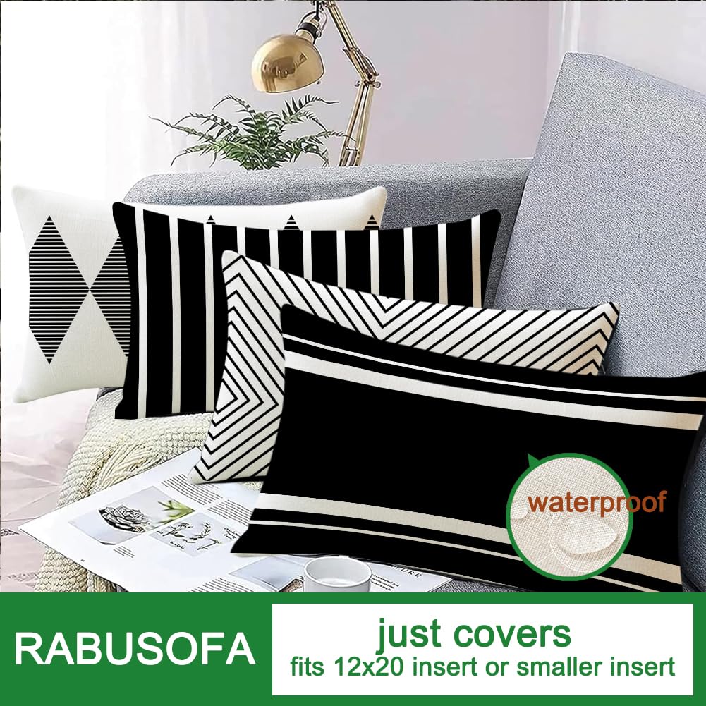 RABUSOFA pillow cover with hidden zipper in matching color for easy insert.