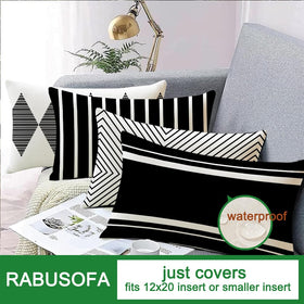 RABUSOFA pillow cover with hidden zipper in matching color for easy insert.