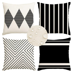 RABUSOFA outdoor pillow covers 4-pack for patio seating and decor