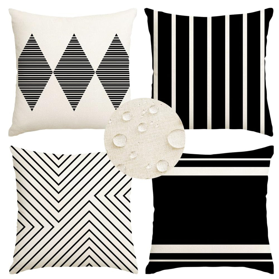RABUSOFA outdoor pillow covers 4-pack for patio seating and decor