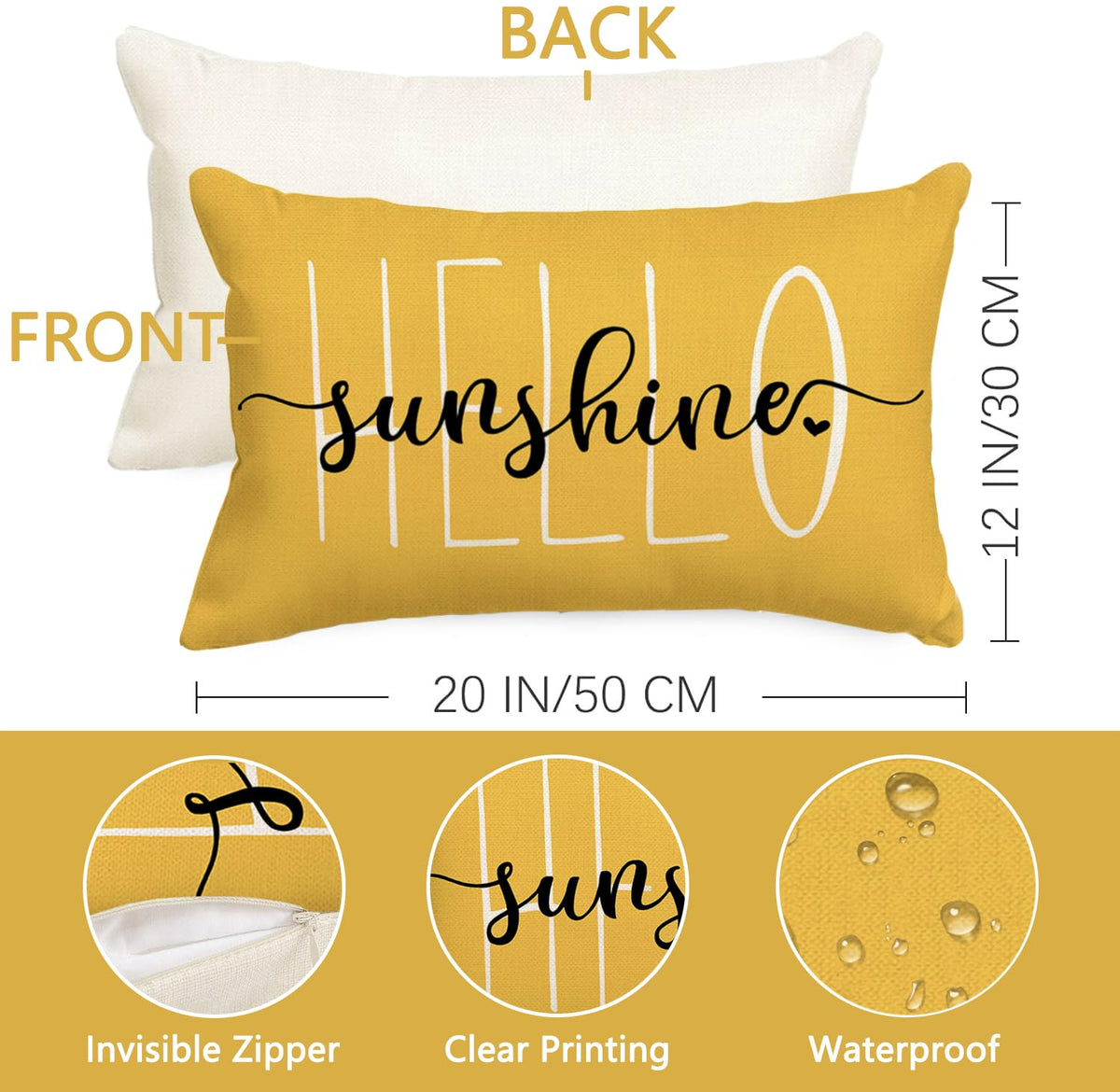 RABUSOFA 12x20 inch pillow cover fits standard inserts.