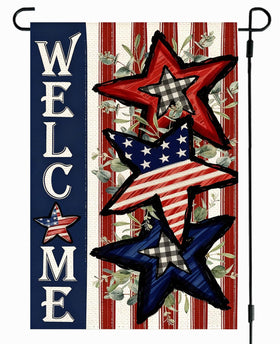 RABUSOFA 12x18 inch double sided patriotic garden flag for outdoor display