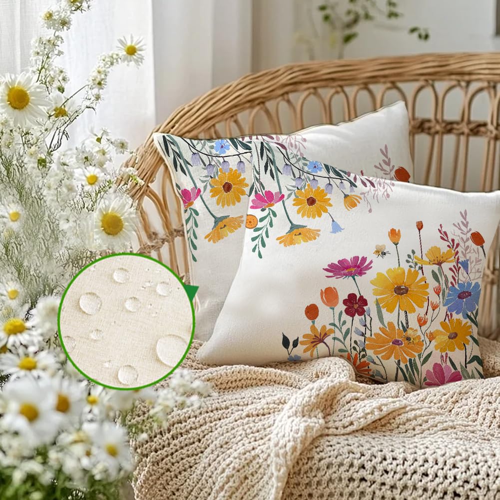 RABUSOFA daisy pattern close-up highlighting durable stitching