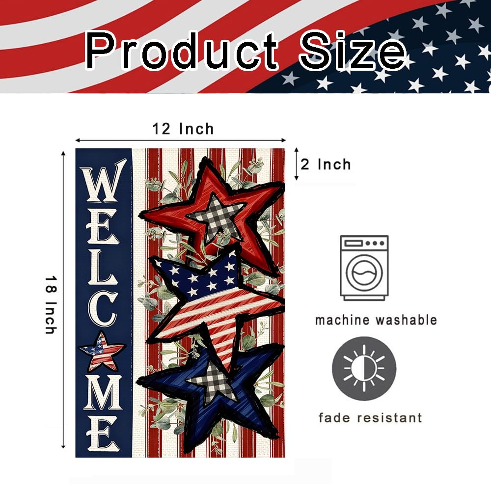 RABUSOFA welcome flag for 4th of July patio and garden