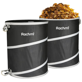 Rachmi 40-gallon collapsible trash can in two-pack ready for yard cleanup
