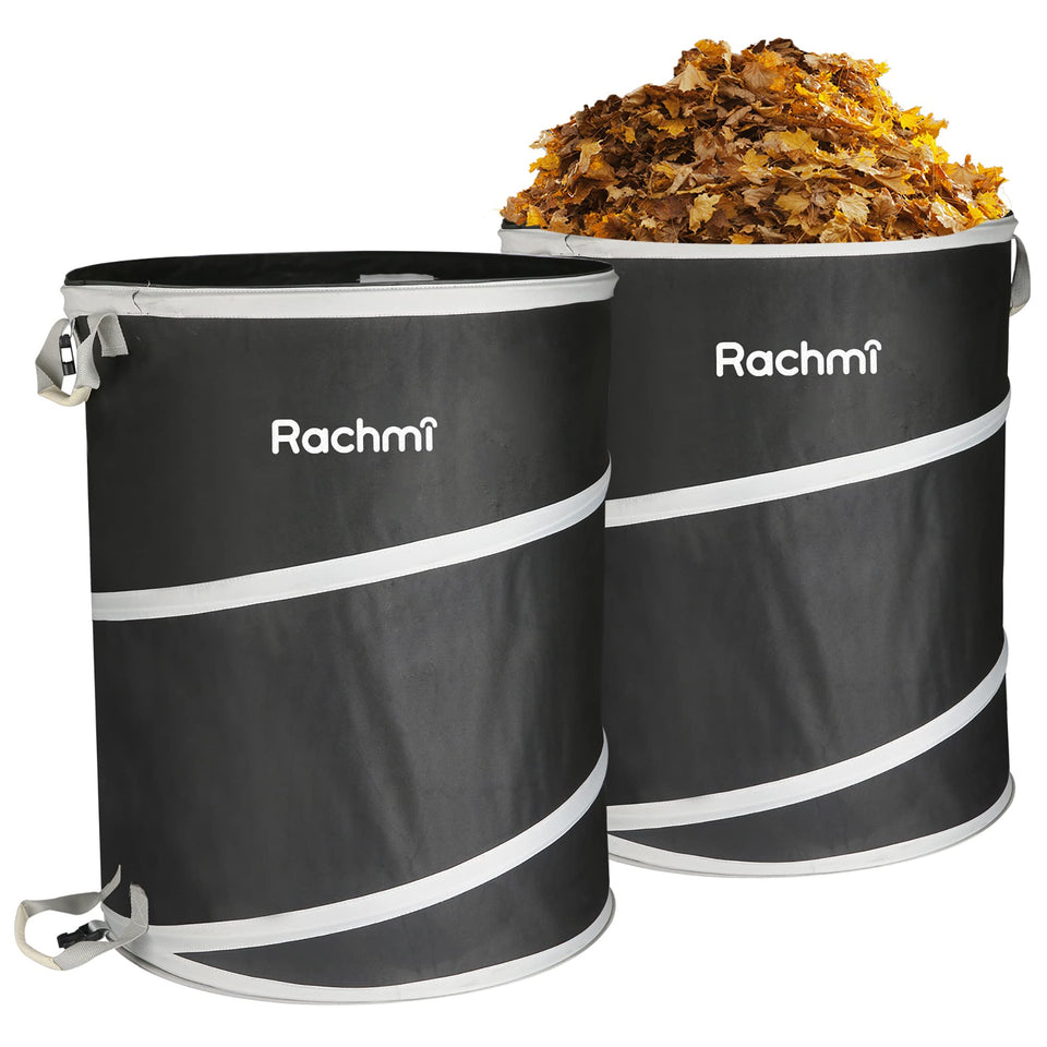 Rachmi 40-gallon collapsible trash can in two-pack ready for yard cleanup