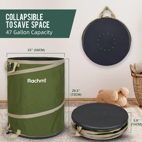 Rachmi foldable bin stores compactly in the garage.