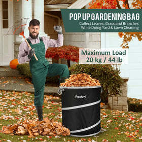 Rachmi pop-up garden bag ready to deploy for leaves