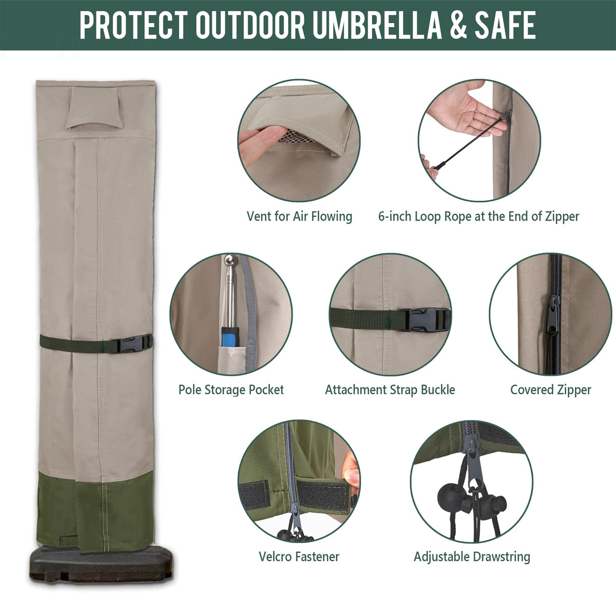 Rachmi storage bag keeps the cover neatly stored when not in use.