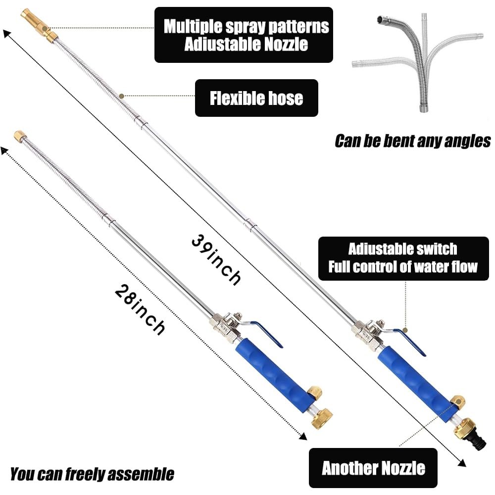 Raddile adjustable sprayer nozzle offers versatile cleaning patterns.