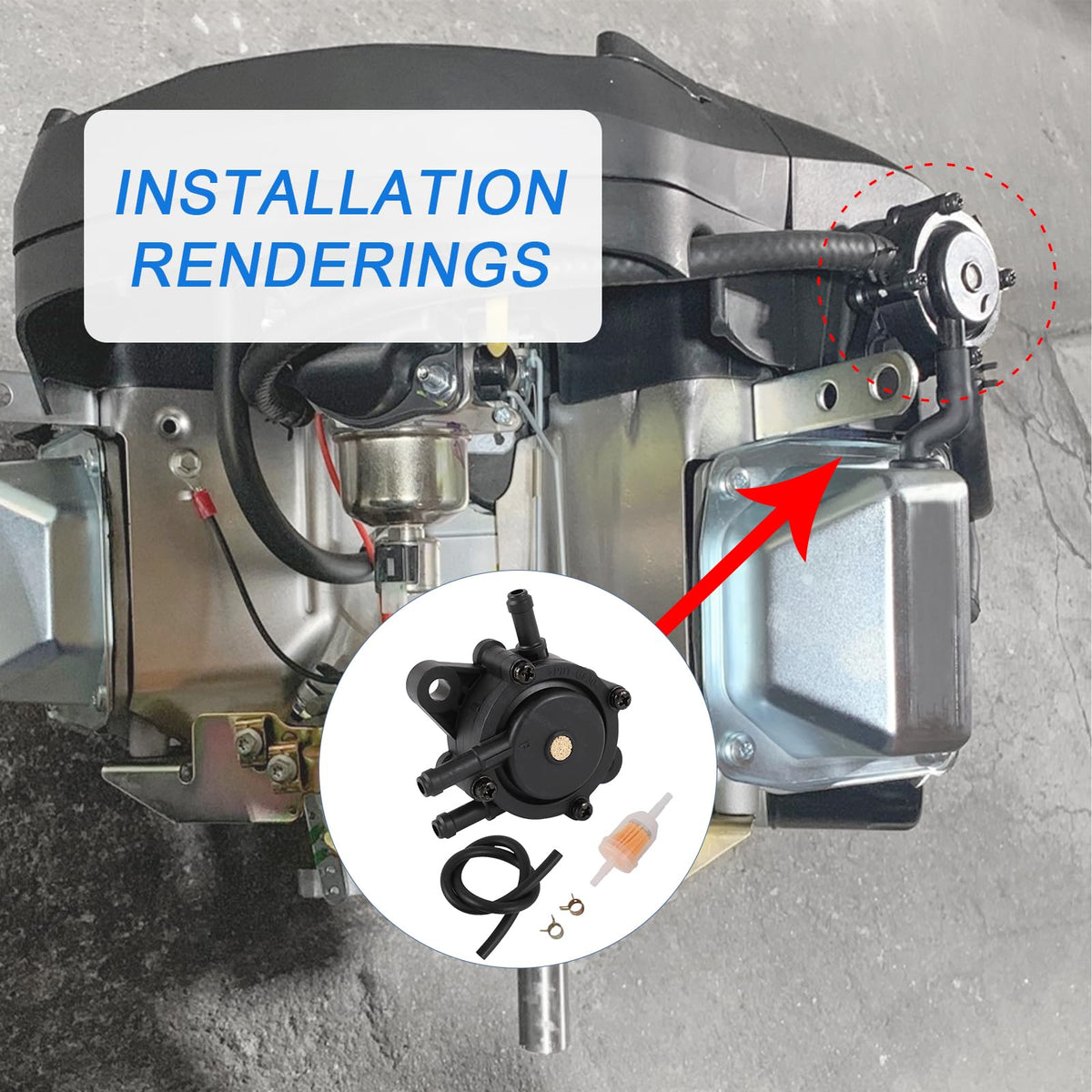 RADHLBNIU FH381V/FH430V series fuel pump replacement supports multiple V-twin engines
