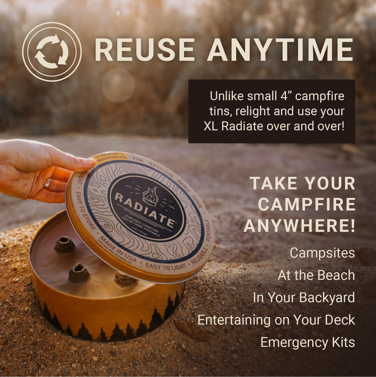 Radiate eco-friendly wax briquettes deliver clean, smokeless warmth.