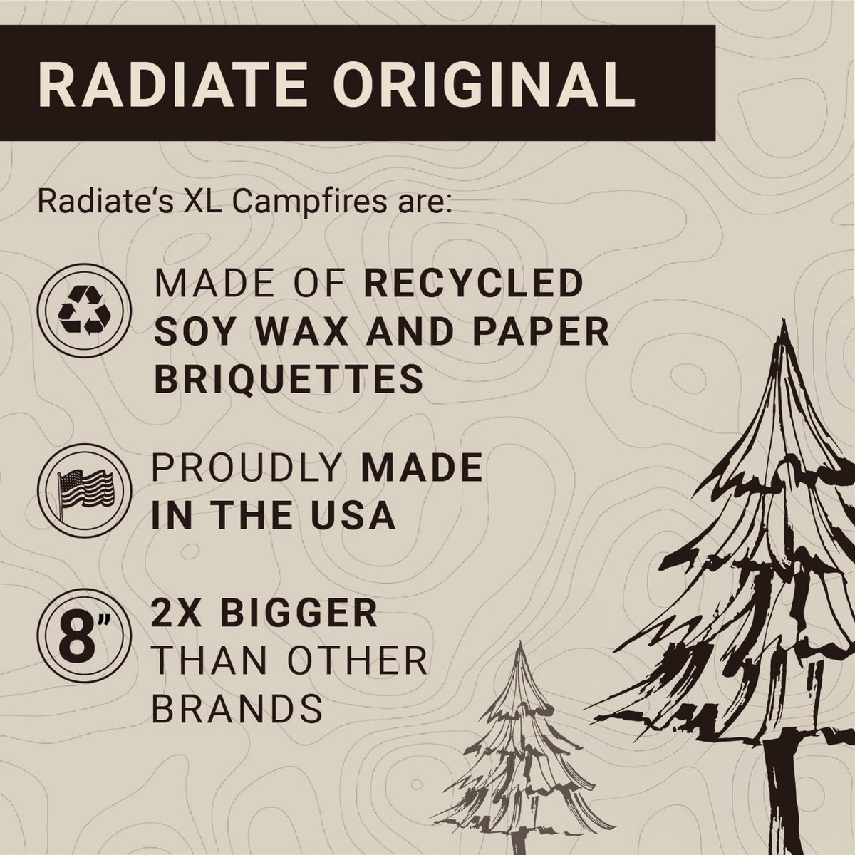 Radiate XL travel-friendly campfire suitable for camping and patios.