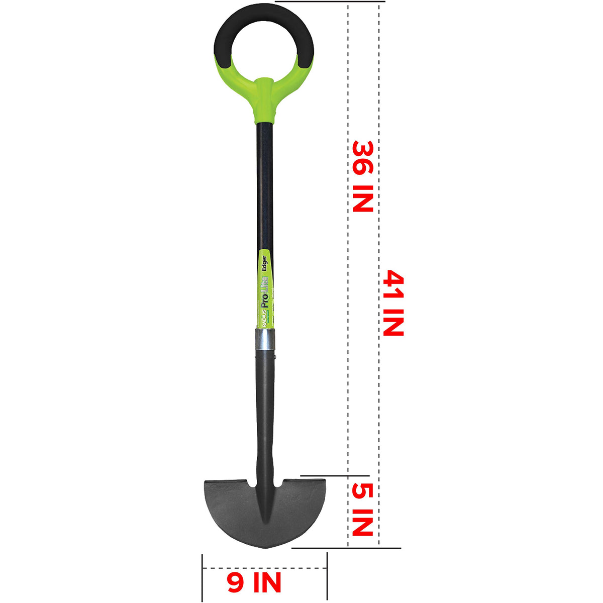 Radius Garden Pro-Lite edger green side view highlighting lightweight, low-maintenance design.
