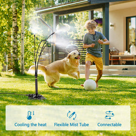 Rafow brass nozzles deliver even mist for refreshing patio comfort