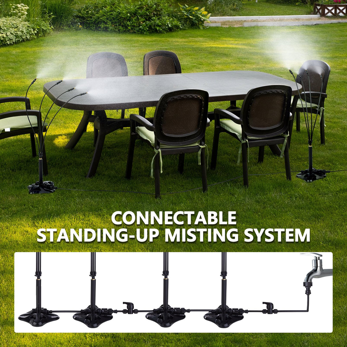 Rafow 360-degree tilt mist tube allows directional cooling as needed