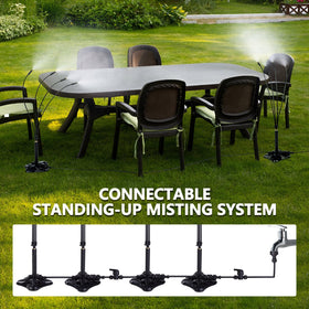 Rafow 360-degree tilt mist tube allows directional cooling as needed