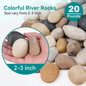 Rahato 2-3 inch aquarium rocks provide safe substrate for fish tanks