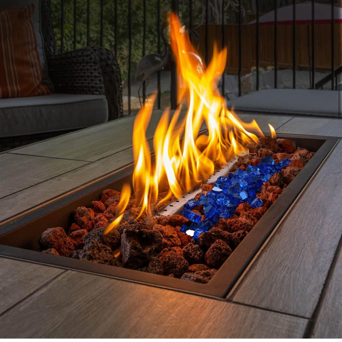 Rahato lava rocks withstand heat up to 2000°F for durable use.