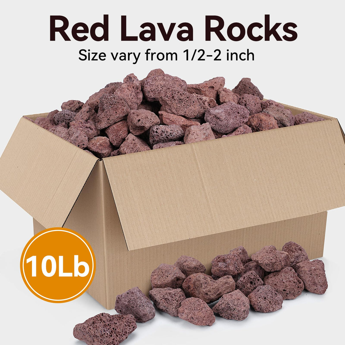 Rahato lava rocks red color close-up showing natural, dye-free hues.