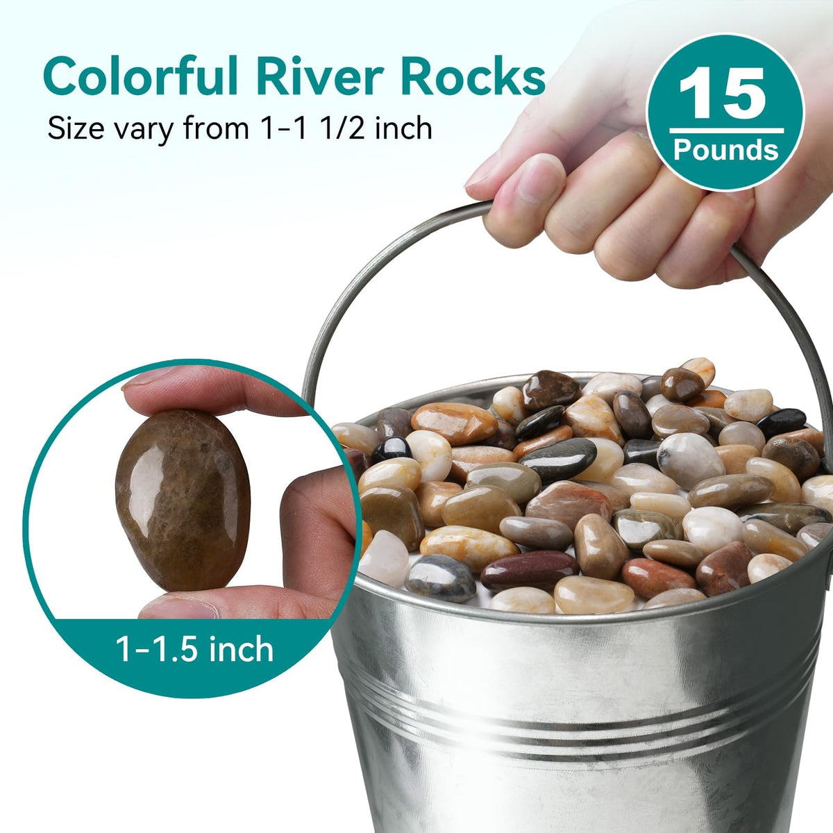Rahato river rocks for vases; enhances indoor decor with color, texture, and moisture balance.