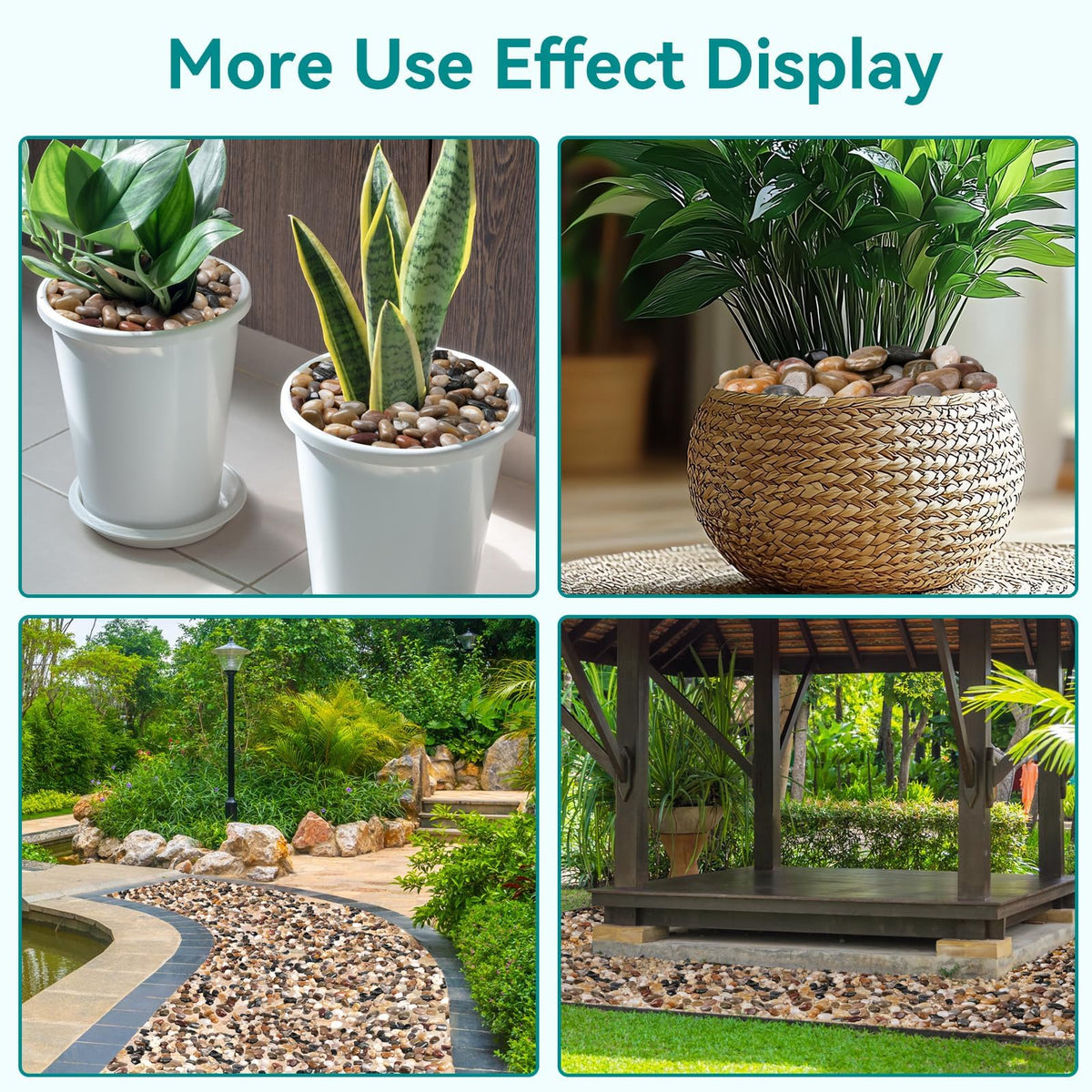 Rahato river rocks for water features; enhances serenity with smooth, reflective surfaces.