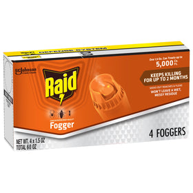 Raid Deep Reach Fogger provides broad room coverage with penetrating fog for quick pest control