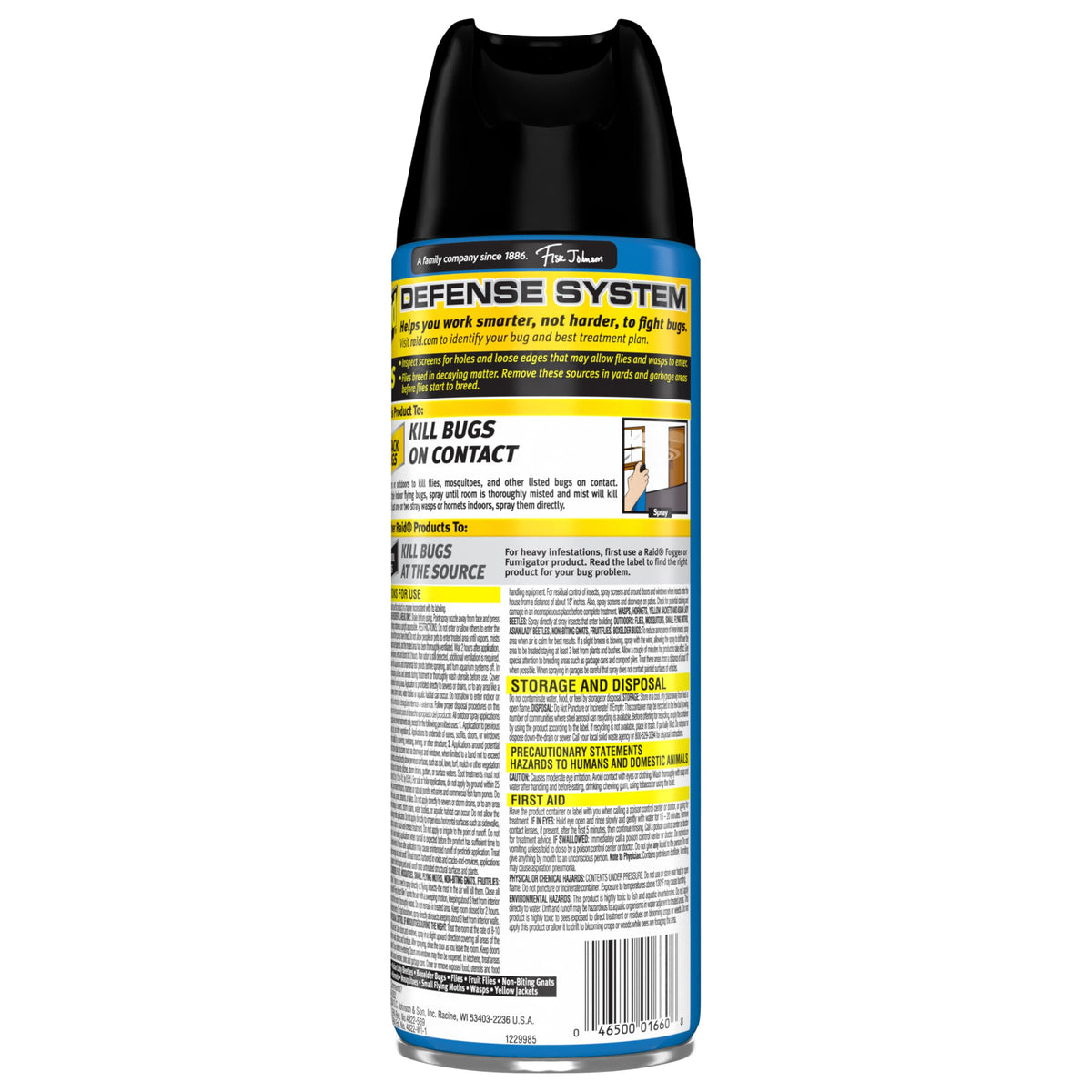 Raid kills on contact with fast knockdown of pests.