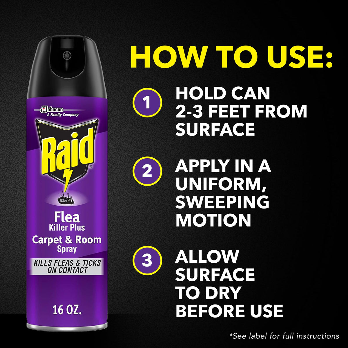 Raid Flea Killer on fabric demonstrates non-staining formula