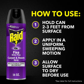 Raid Flea Killer on fabric demonstrates non-staining formula